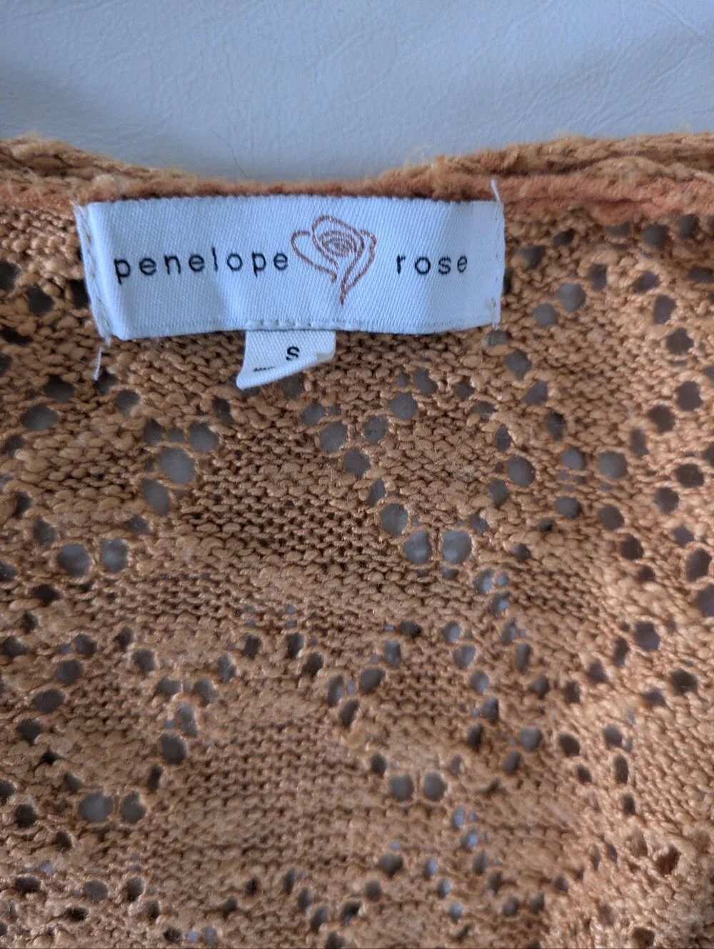 Lightweight Open-Knit Pumpkin Cardigan Sweater